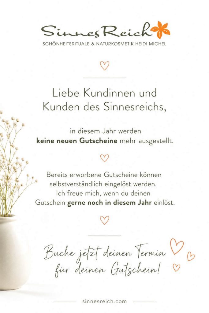 Gutscheine noch in diesem Jahr einlösen